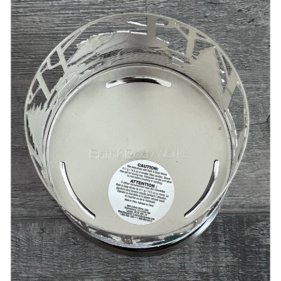 Bath & Body Works Glitter Metal Pedestal 14.5 Oz 3 Wick Candle Holder Christmas - Picture 5 of 9